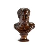 A 19th century French patinated bronze bust of the Roman Emperor Aulus Vitellius by Ferdinand Barbed