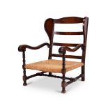 A large Swedish Gripsholm style beechwood open armchair