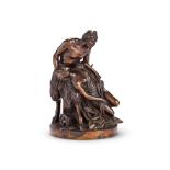 An 18th century French patinated bronze figural group of Bacchus and Ariadne