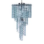 A 1960's etched glass spiral hung waterfall chandelier