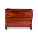 A mid 19th century French Charles X mahogany commode