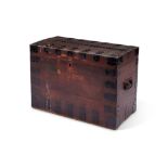 A Victorian oak and iron bound silver chest by Gilliam, London
