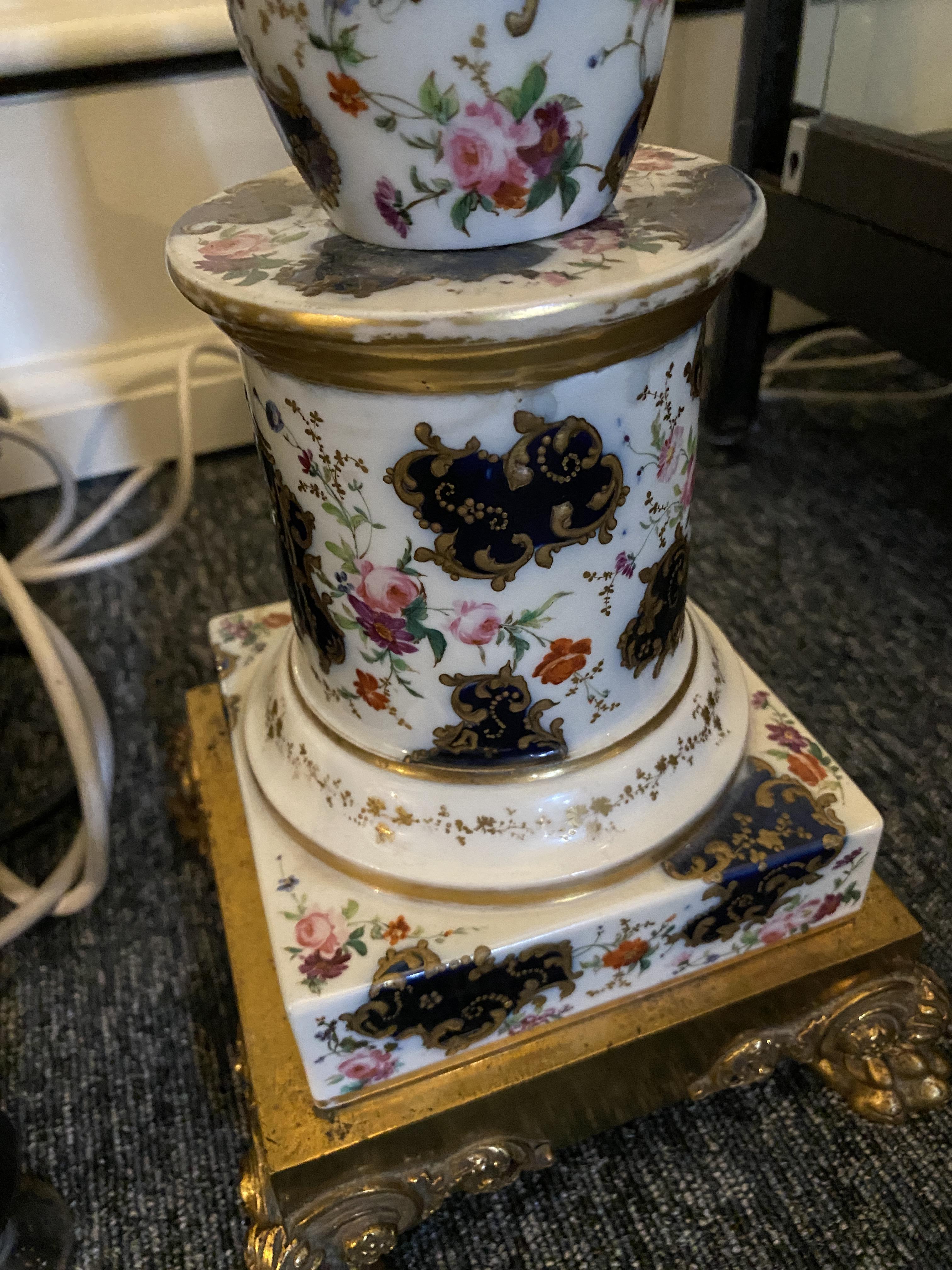 A 19th century French porcelain column on a gilt bronze base - Image 5 of 11