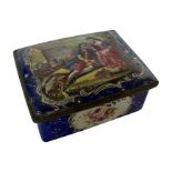 An 18th century South Staffordshire or Birmingham enamel snuff box