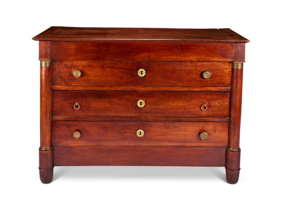 A mid 19th century French Charles X mahogany commode