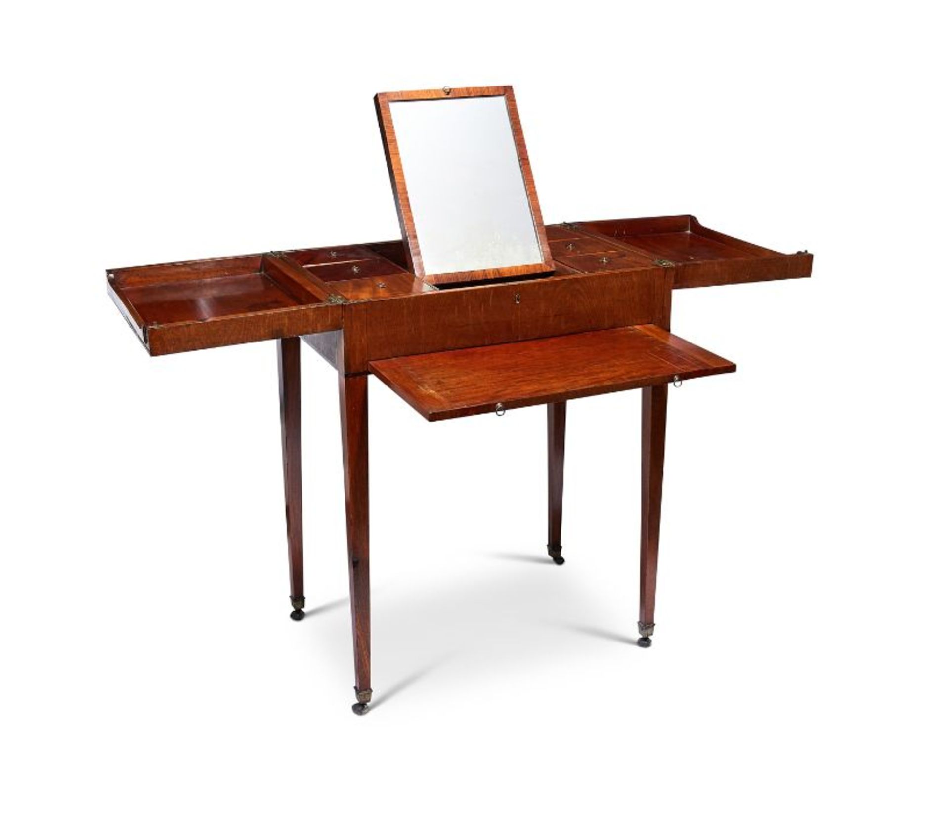 A George III mahogany folding gentleman's dressing table