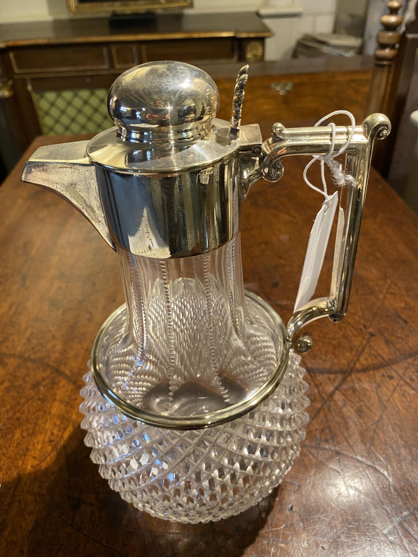 A mid 19th century American silver hot water pot by Gale & Willis and a plated claret jug - Image 8 of 17