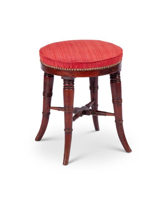 A Regency mahogany circular piano stool - Image 2 of 10