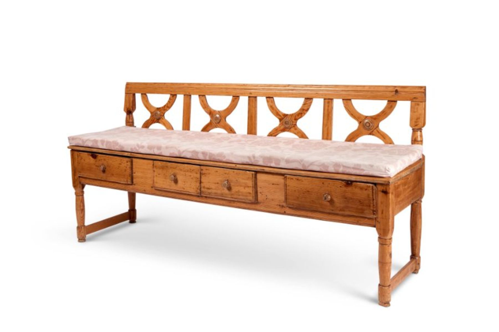 A 19th century Swedish farmhouse pine bench