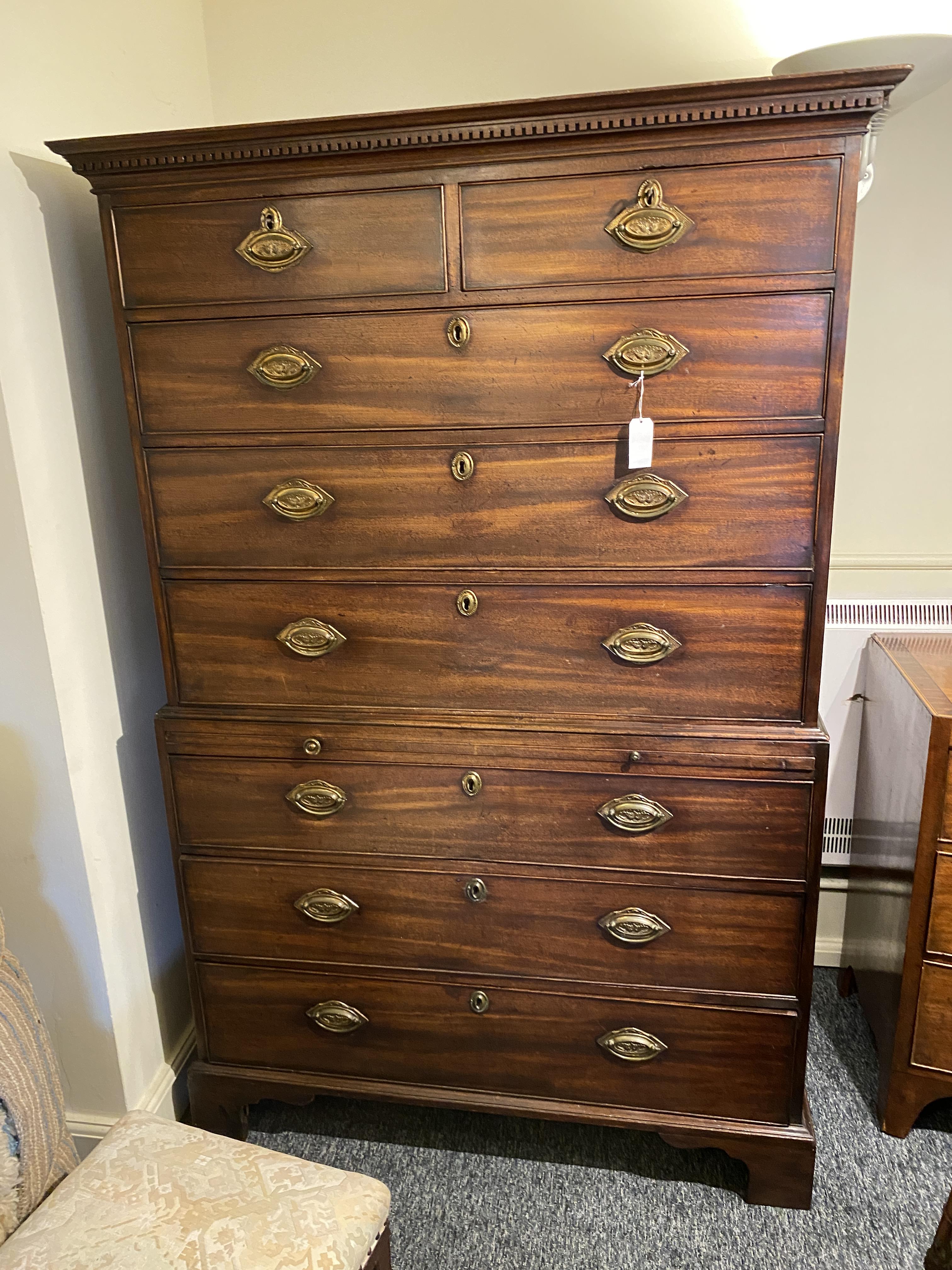 A George III mahogany chest on chest - Image 2 of 6