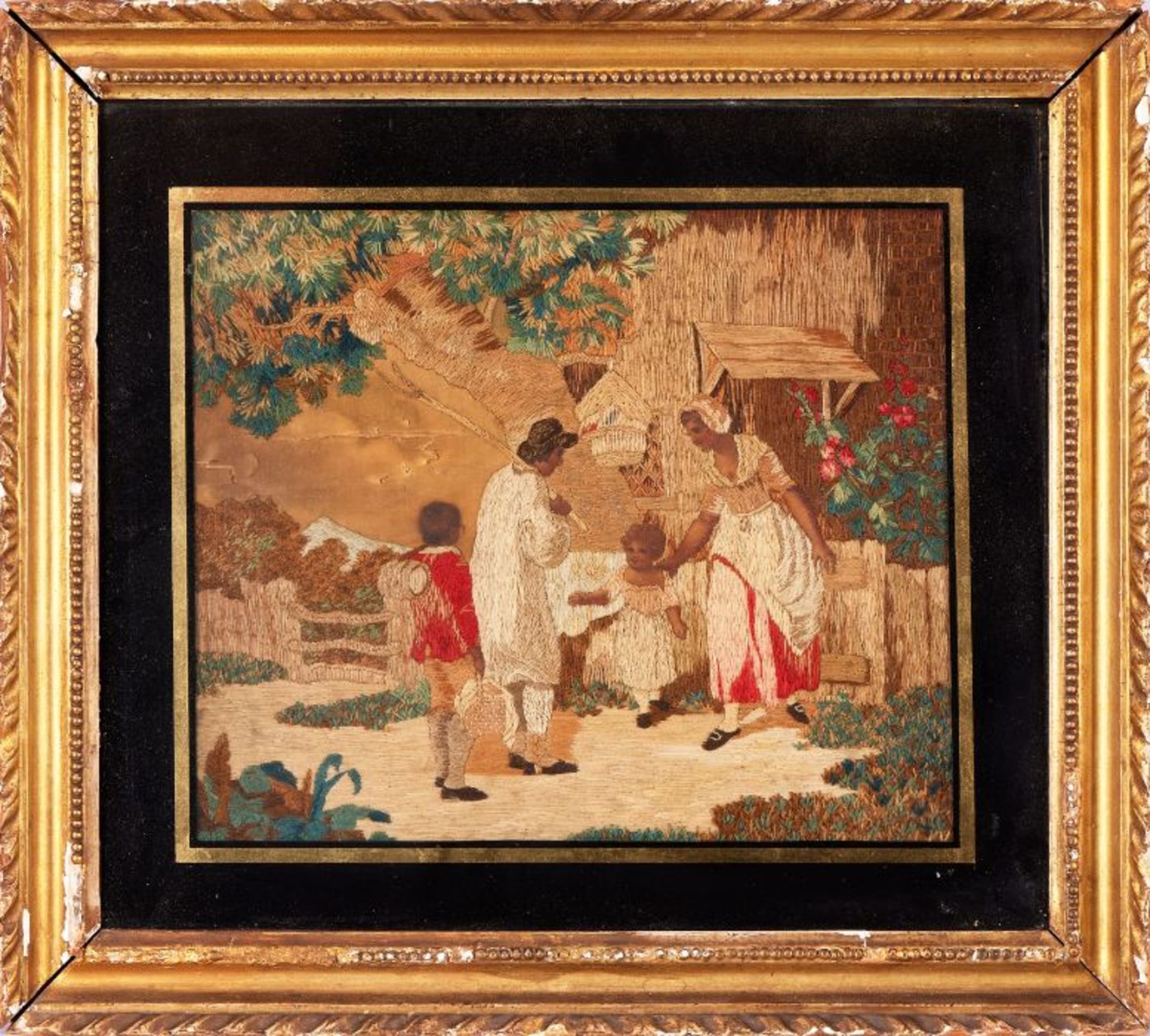 An early 19th century English silk embroidered picture