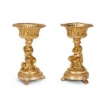 A pair of 19th century French Louis XVI style gilt bronze table centre-pieces