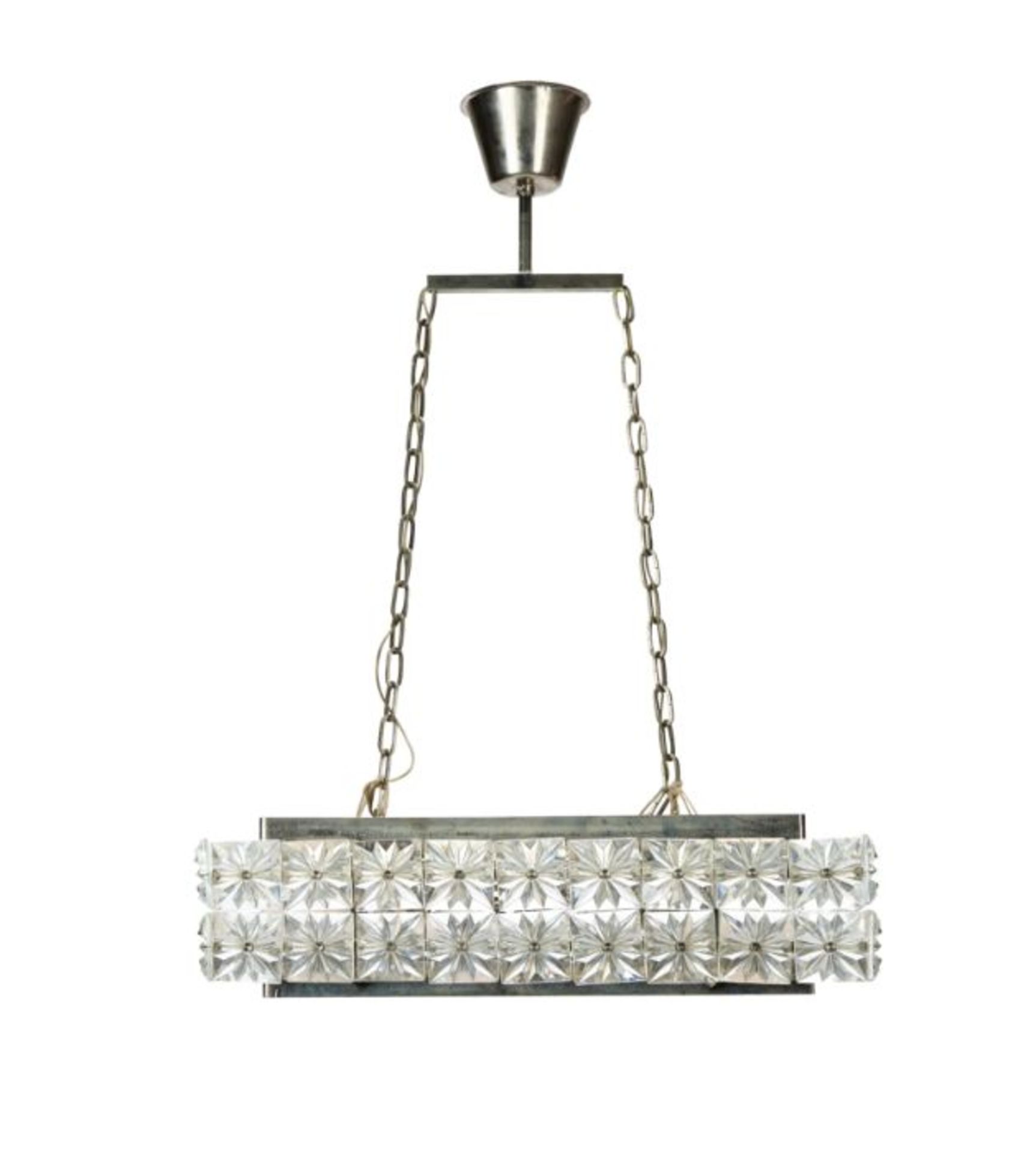 A 1960's pendant glass and chrome ceiling light - Image 2 of 15