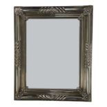 A French silver cased rectangular table easel mirror