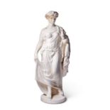 An early 19th century white painted plaster neo-classical figure in the manner of Thomas Hopper