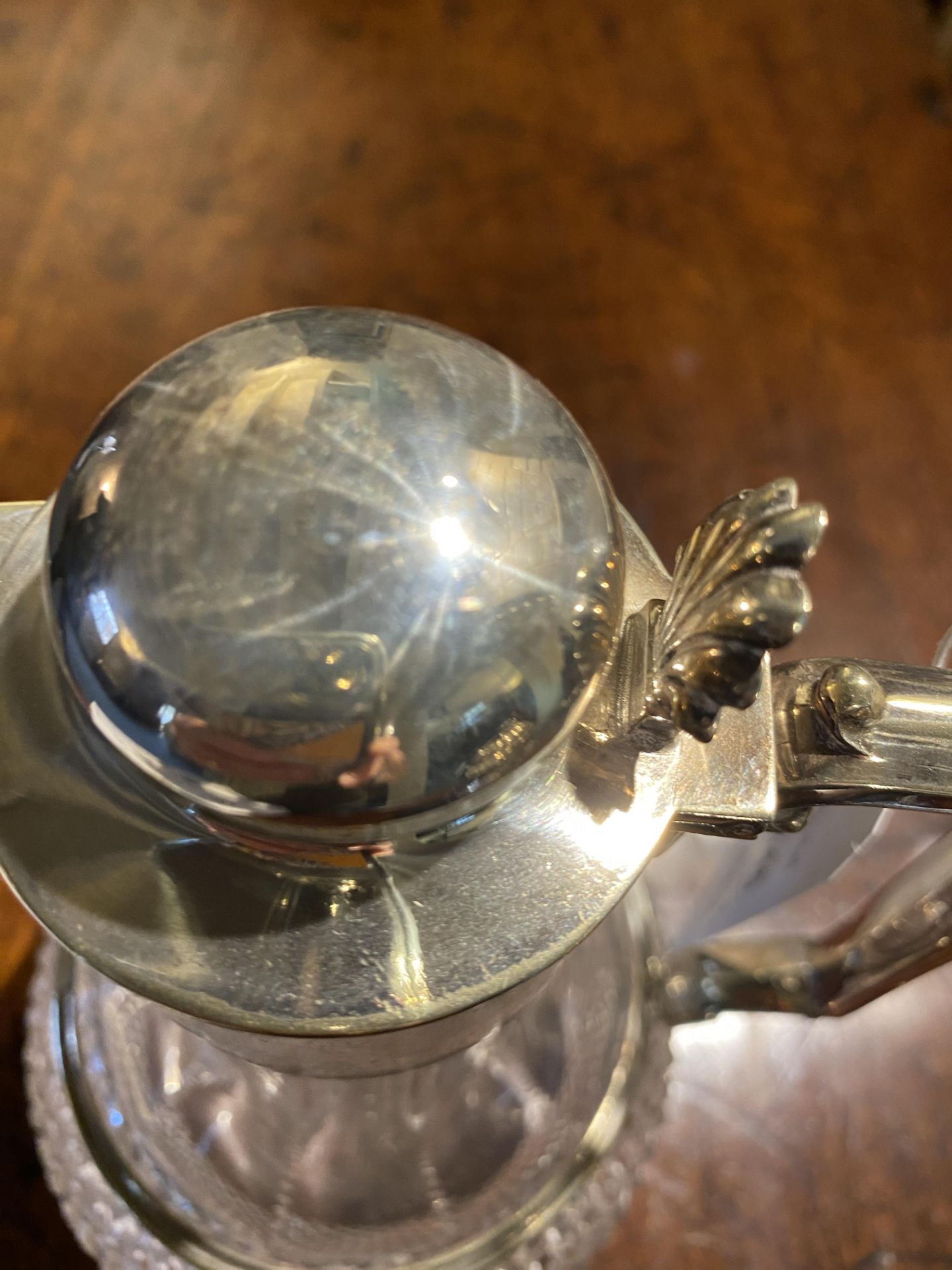 A mid 19th century American silver hot water pot by Gale & Willis and a plated claret jug - Image 9 of 17