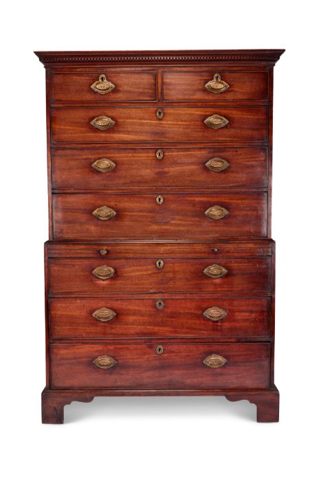 A George III mahogany chest on chest