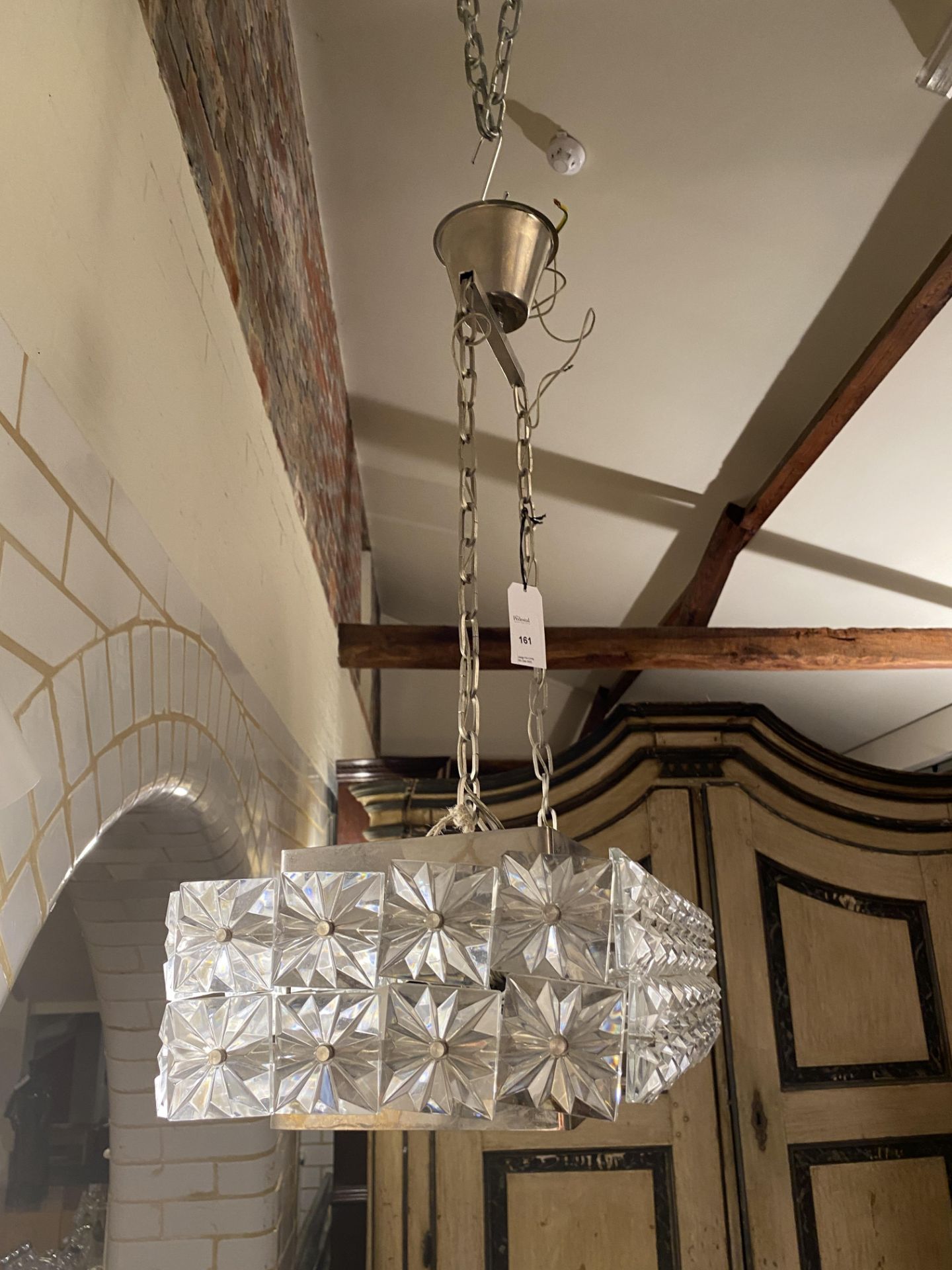 A 1960's pendant glass and chrome ceiling light - Image 6 of 15