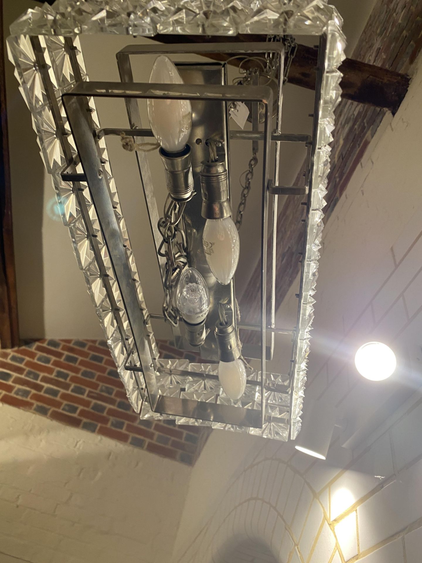 A 1960's pendant glass and chrome ceiling light - Image 5 of 15