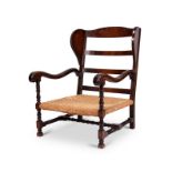 A large Swedish Gripsholm style beechwood open armchair