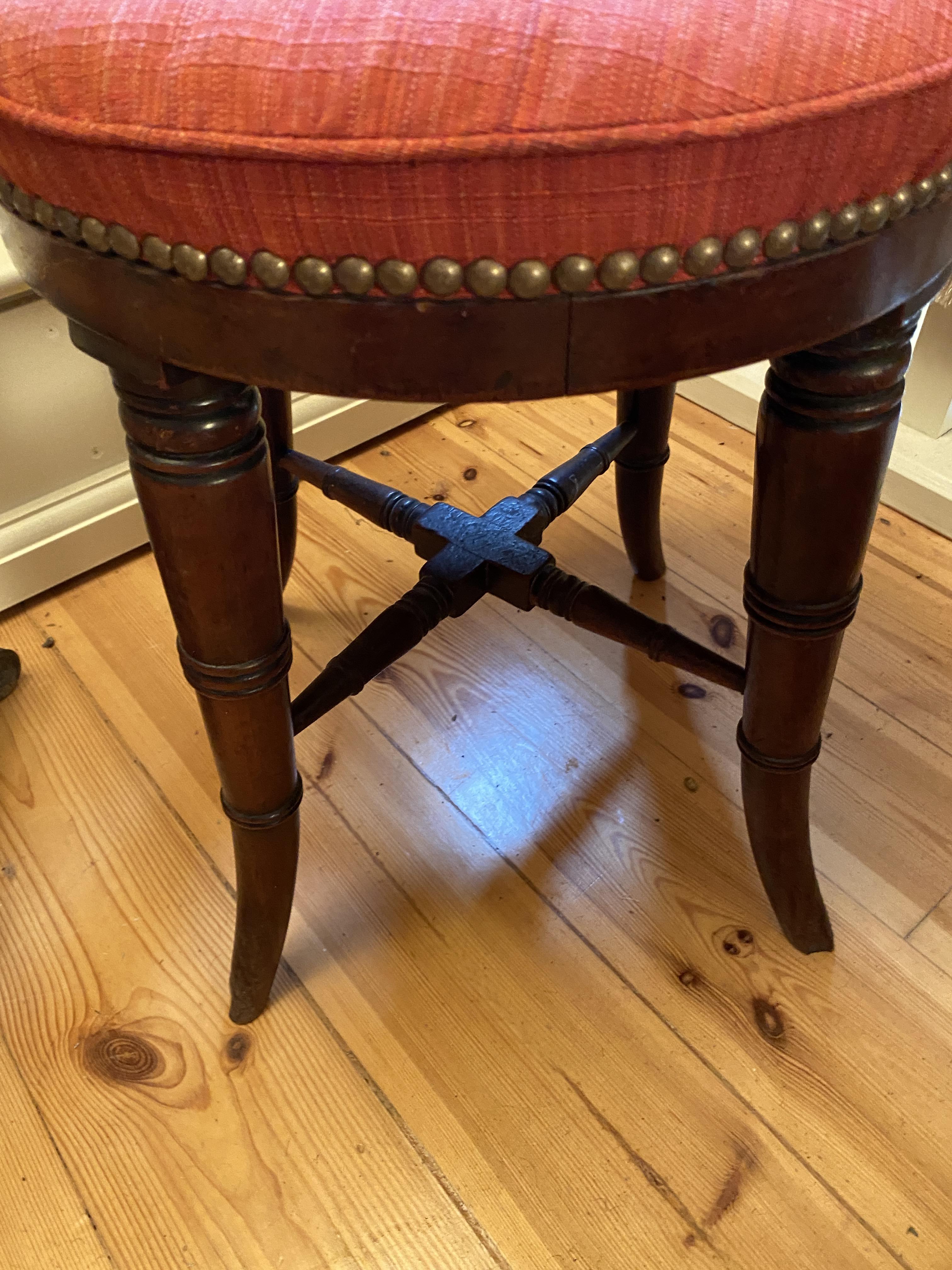 A Regency mahogany circular piano stool - Image 7 of 10