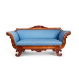 A mid 19th century Biedermeier satin-birch sofa