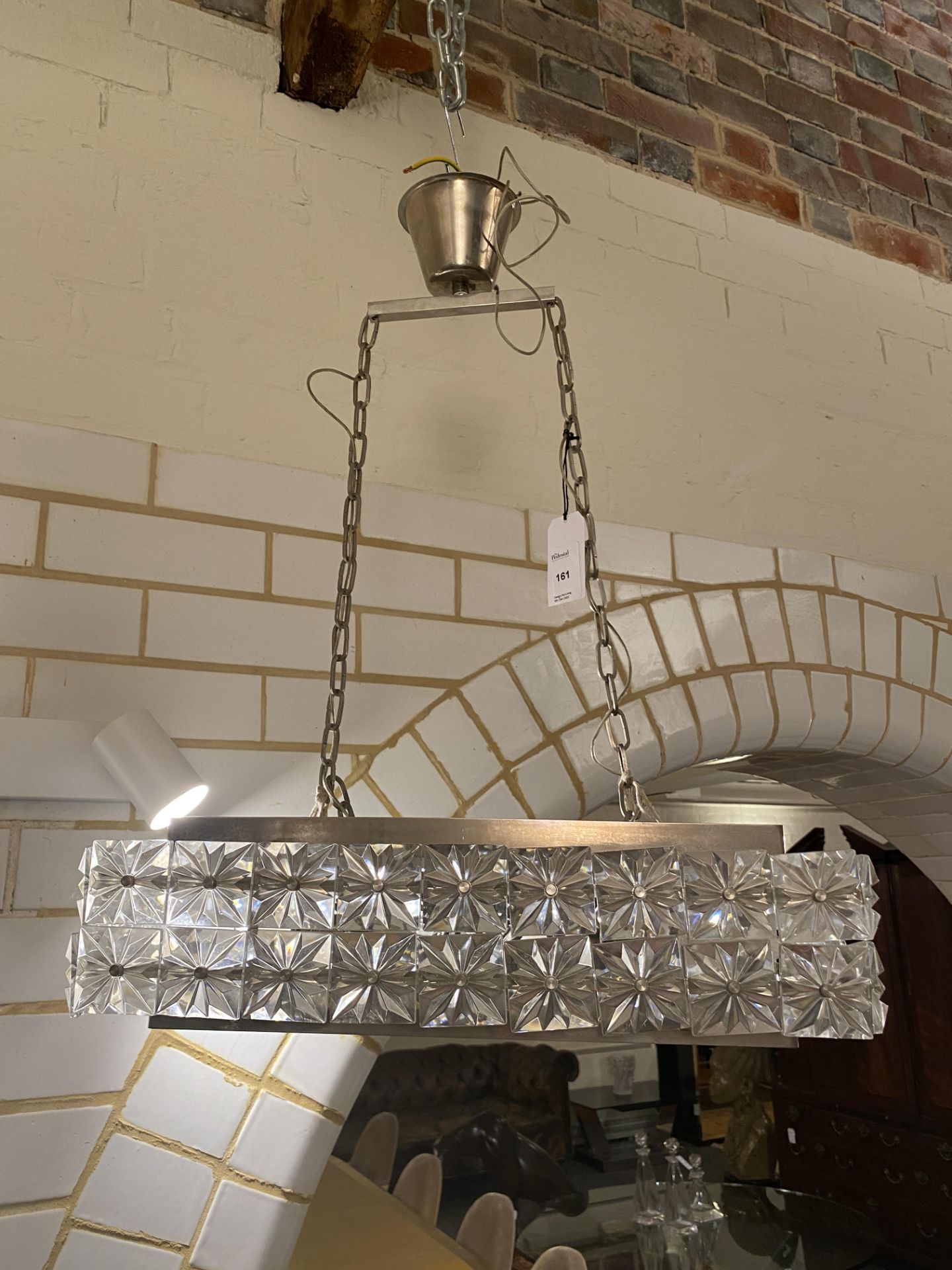 A 1960's pendant glass and chrome ceiling light - Image 7 of 15