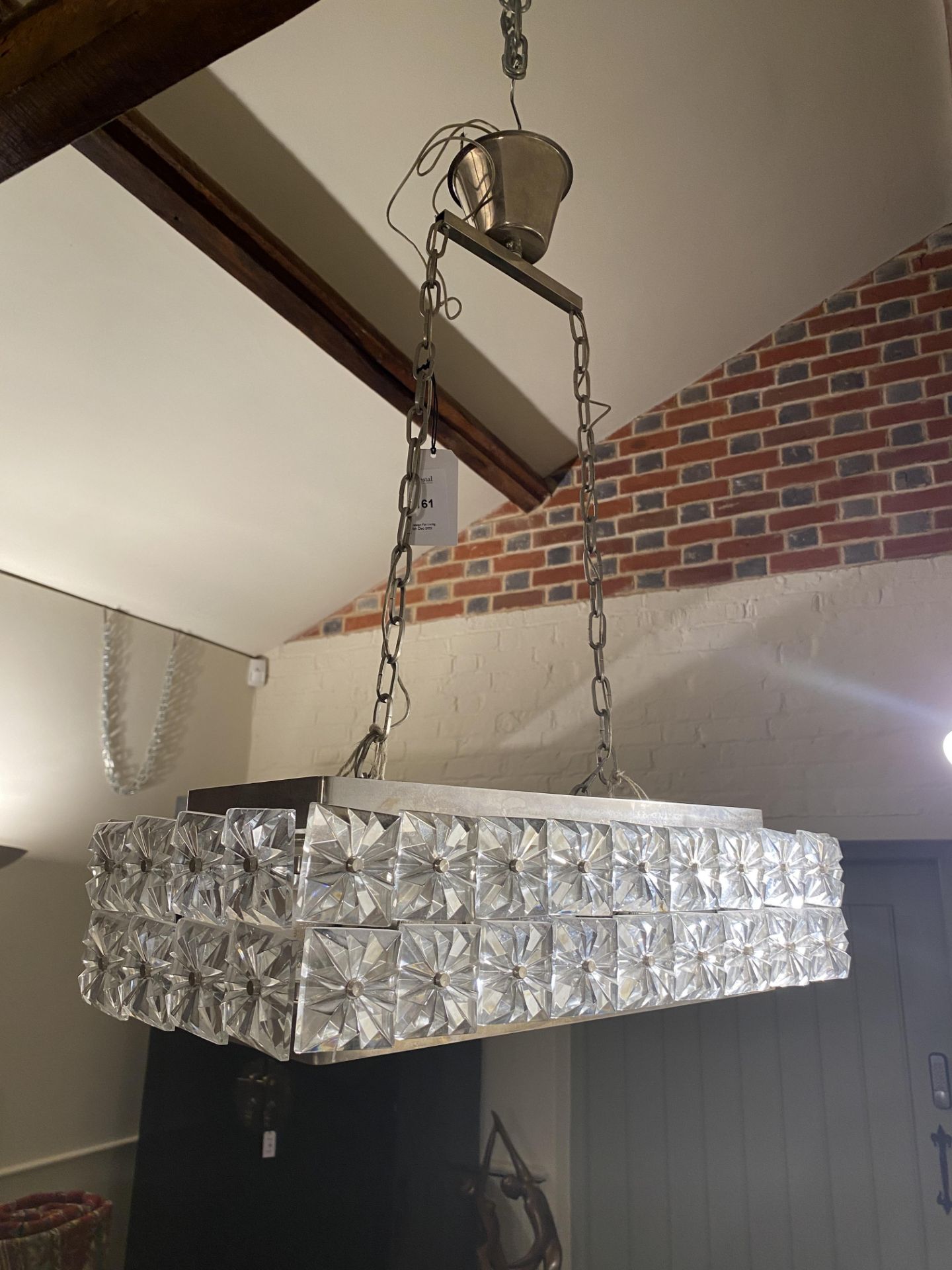 A 1960's pendant glass and chrome ceiling light - Image 3 of 15