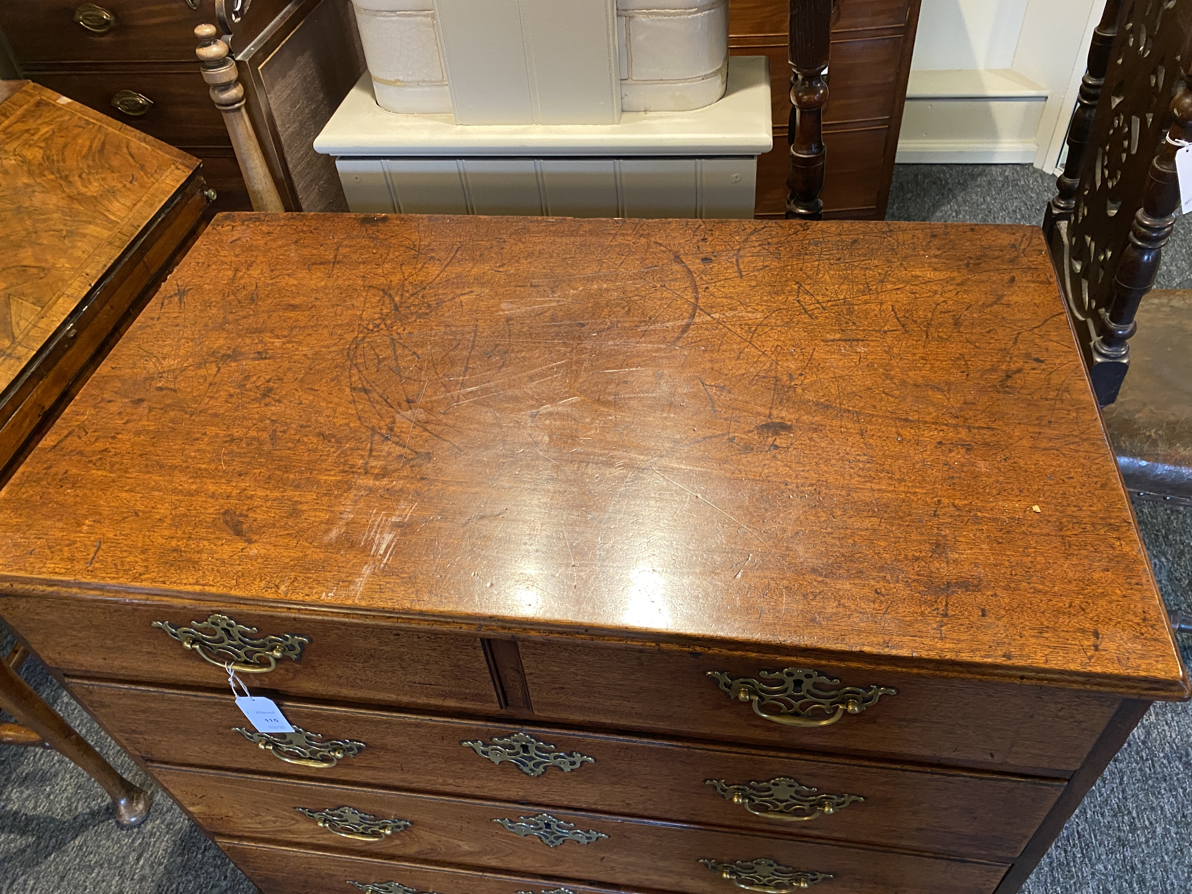 A George III walnut chest - Image 4 of 9