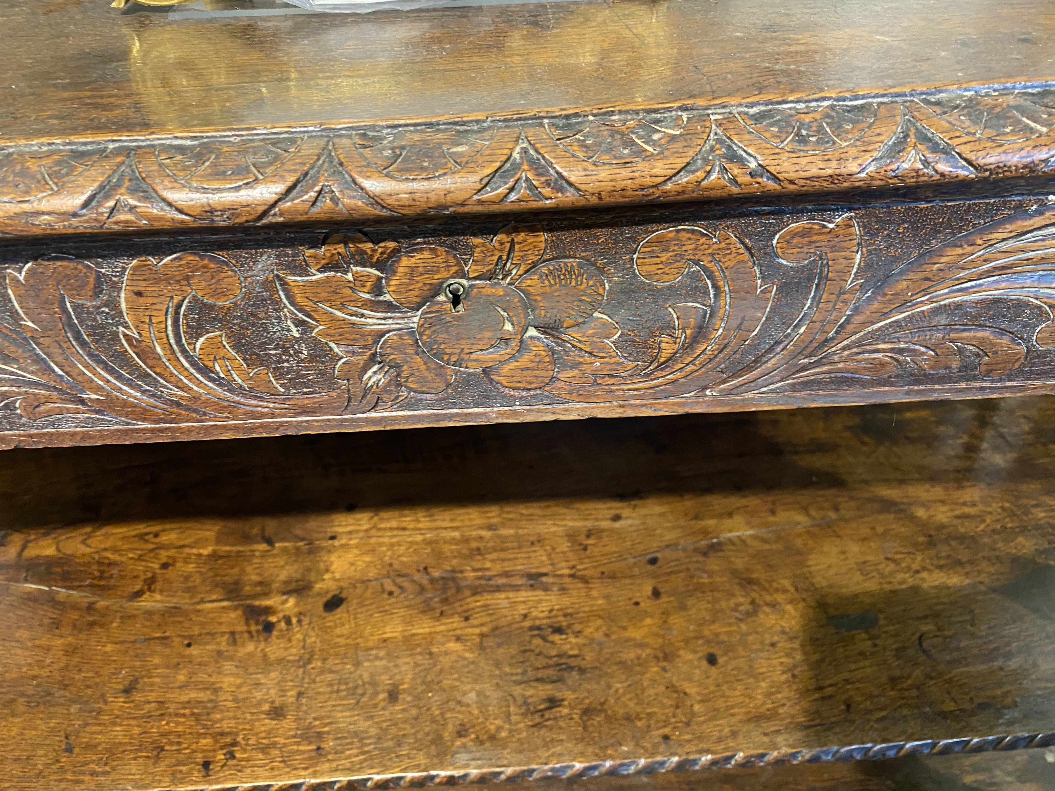 A 19th century carved oak two-tier buffet in the 17th century style - Image 3 of 13