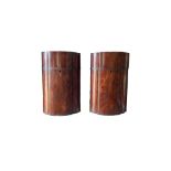 A pair of 19th century mahogany bowfront knife / cutlery boxes