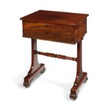 A William IV Irish mahogany teapoy/humidor by Williams & Gibton