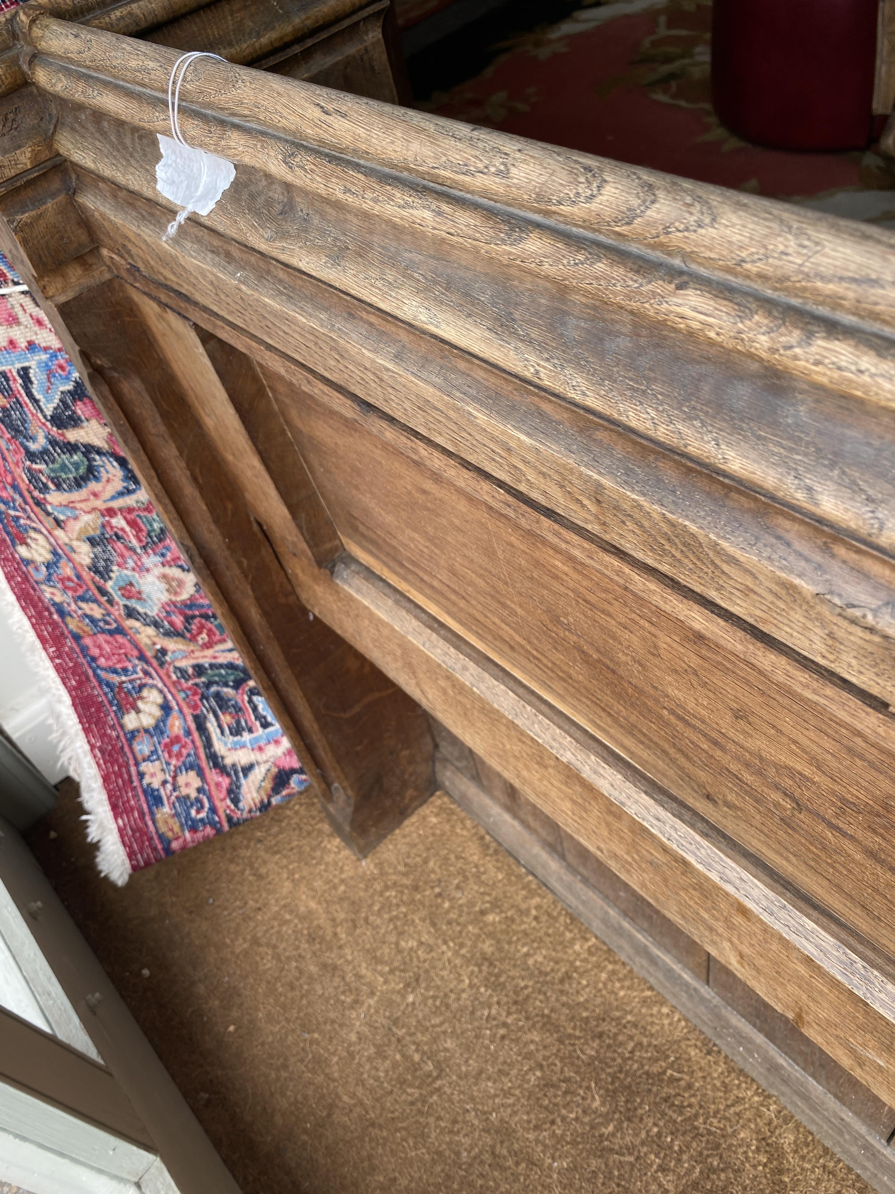 A small oak carved hall bench - Image 8 of 9