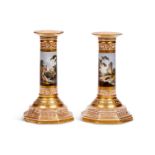 A pair of early 19th century Barr Flight & Barr Worcester candlesticks