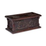 A 19th century carved oak casket