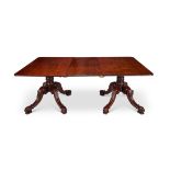 A George IV mahogany twin pedestal dining table