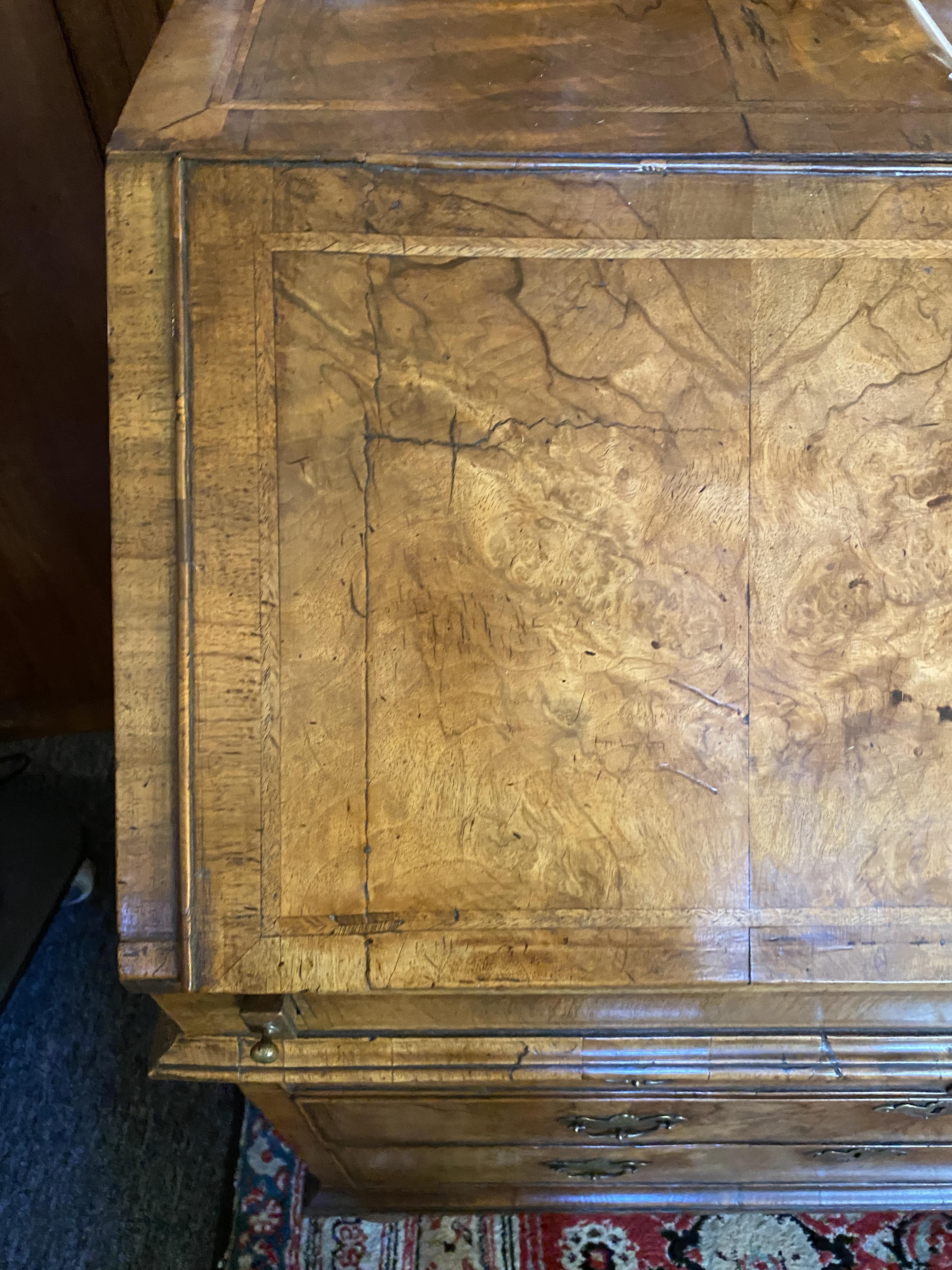 A George II walnut and featherbanded bureau - Image 7 of 33