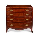 A small Regency mahogany bowfront chest