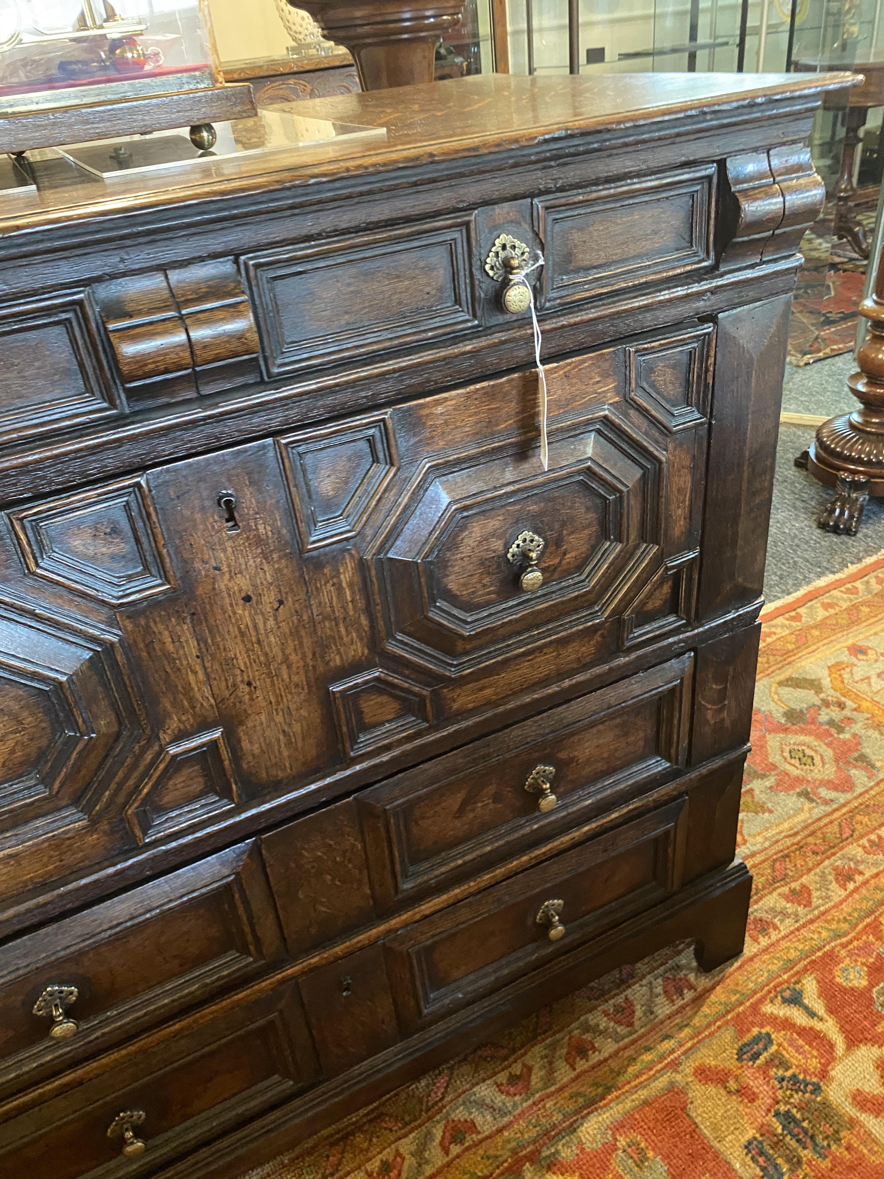 A William and Mary oak chest - Image 9 of 15