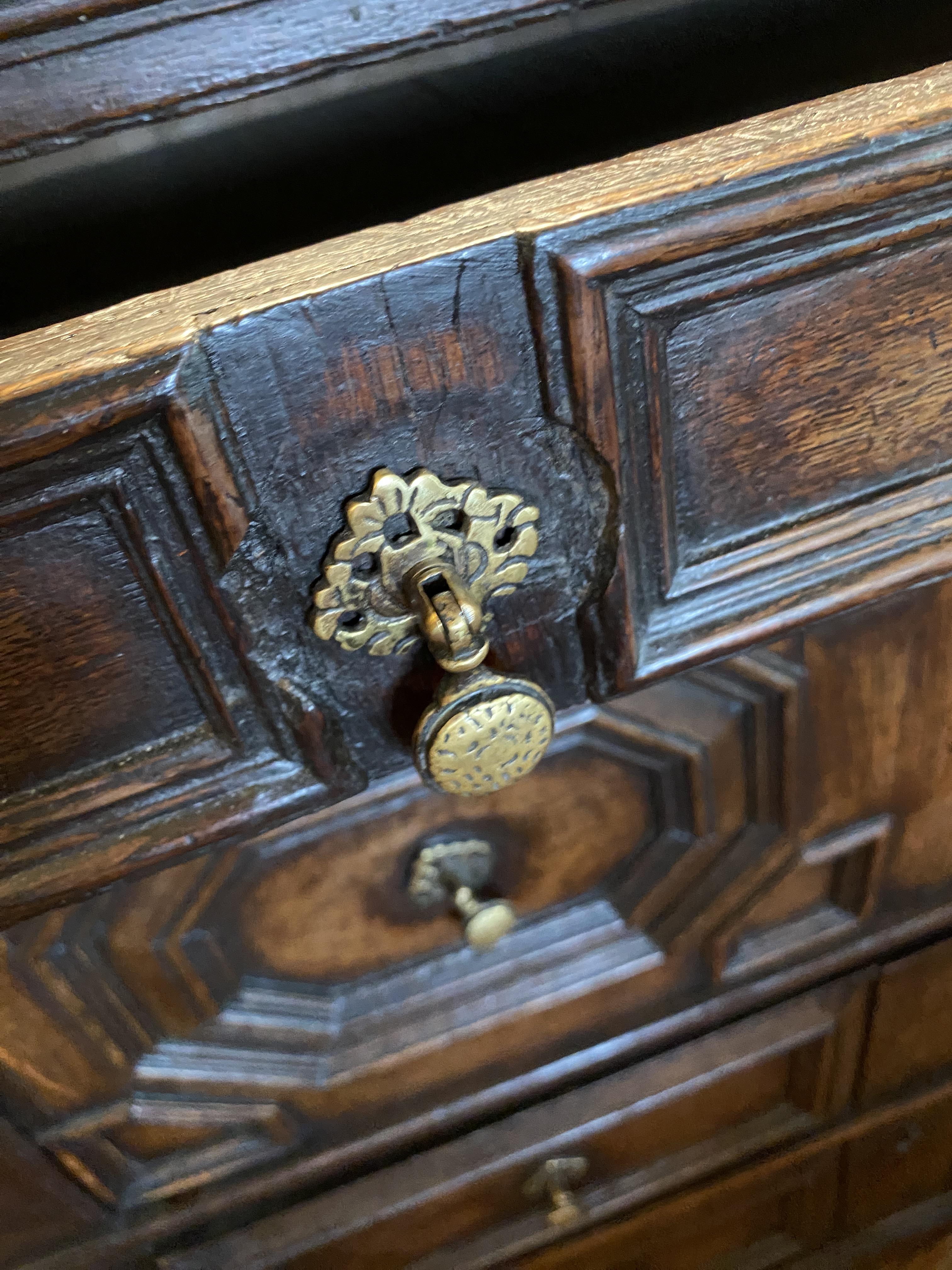 A William and Mary oak chest - Image 12 of 15
