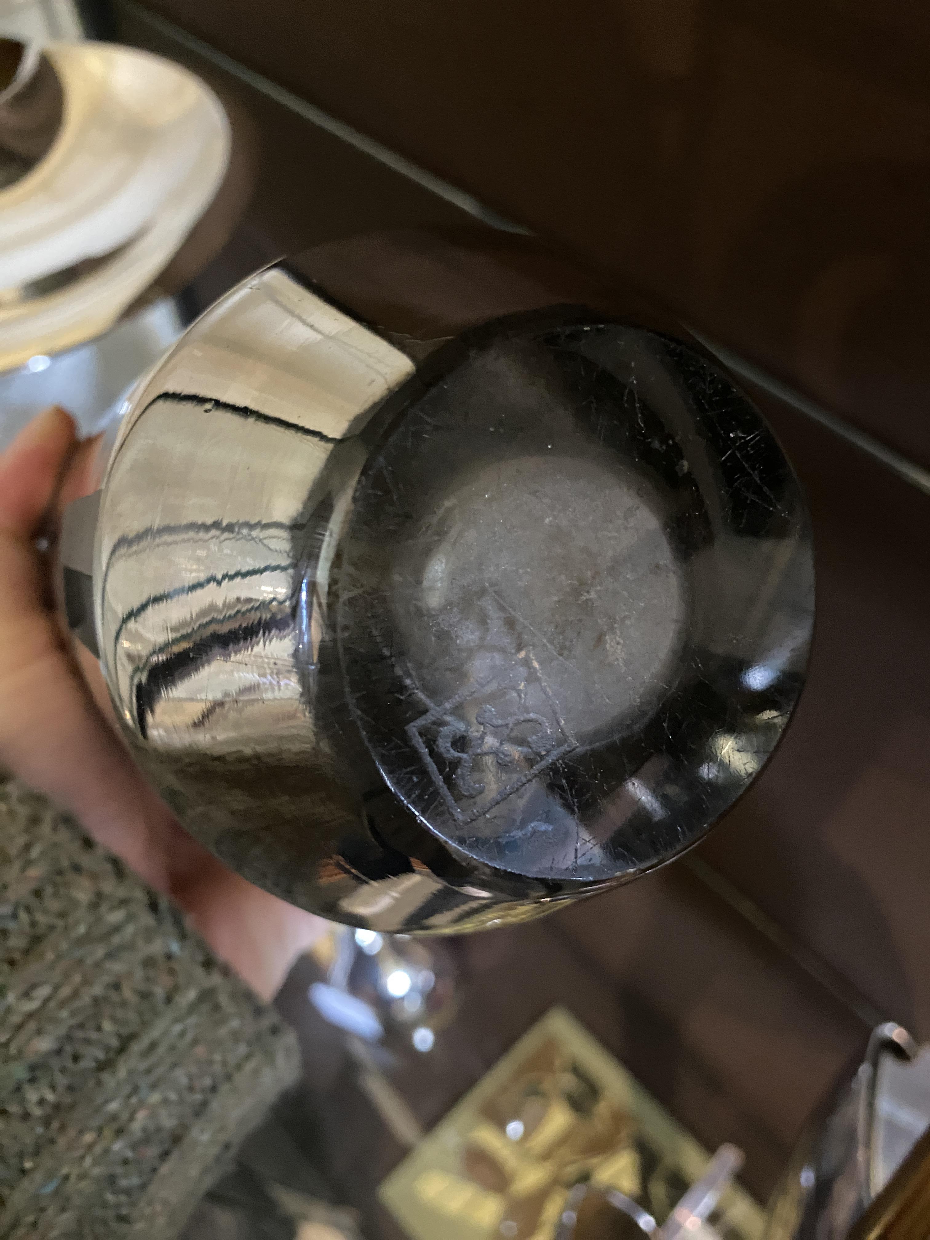 A heavily etched silvered ovoid vase by Jean Luce, circa 1930 - Image 6 of 6