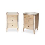 A pair of 'Ella' silvered and mirrored bedside tables by And So To Bed