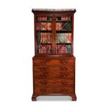 A fine George III mahogany secretaire bookcase attributed to Thomas Chippendale