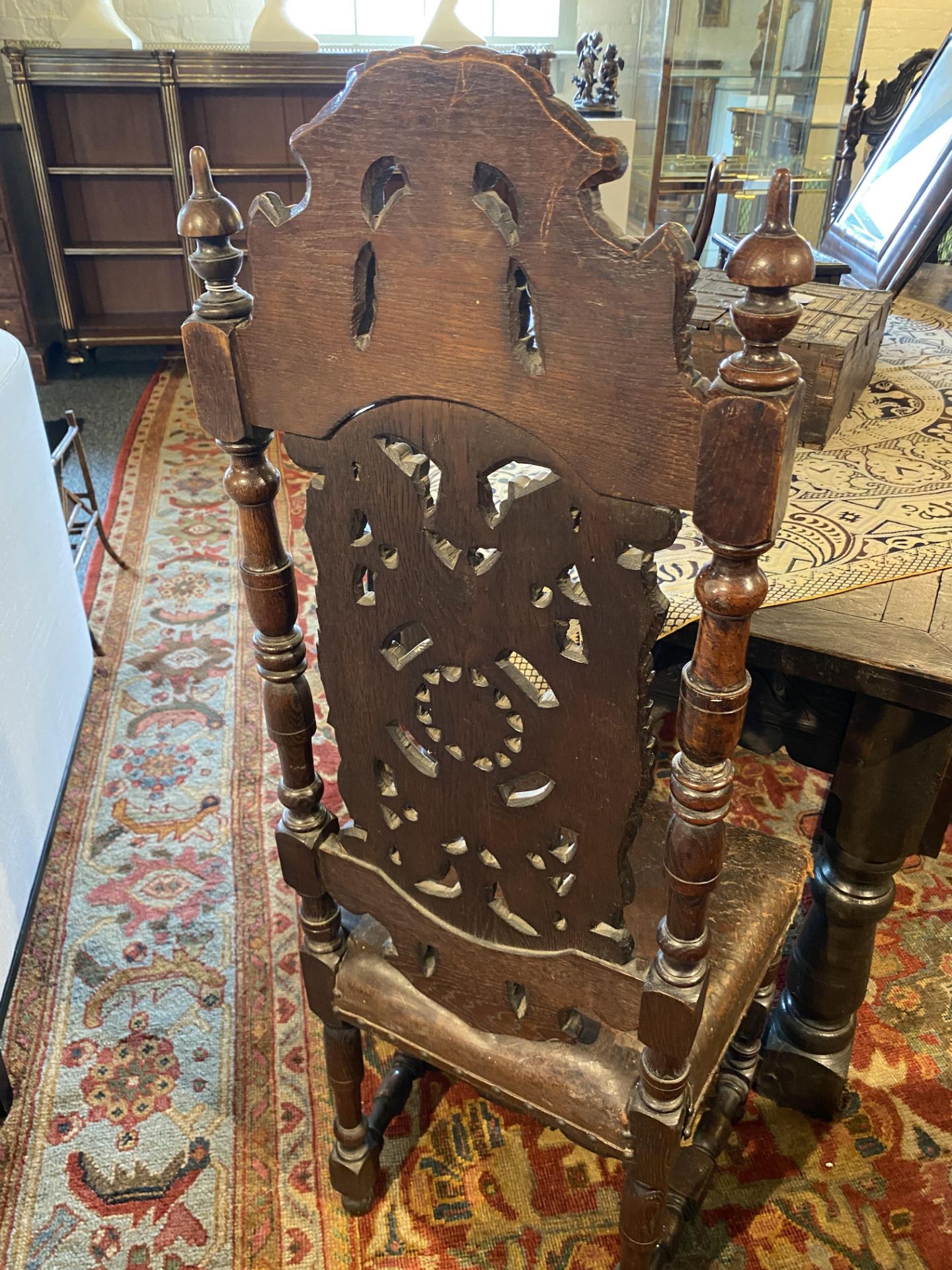 A pair of 19th century carved oak high back chairs in the Marot style - Image 12 of 16