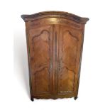 An 18th century French Provincial chestnut and burr elm armoire