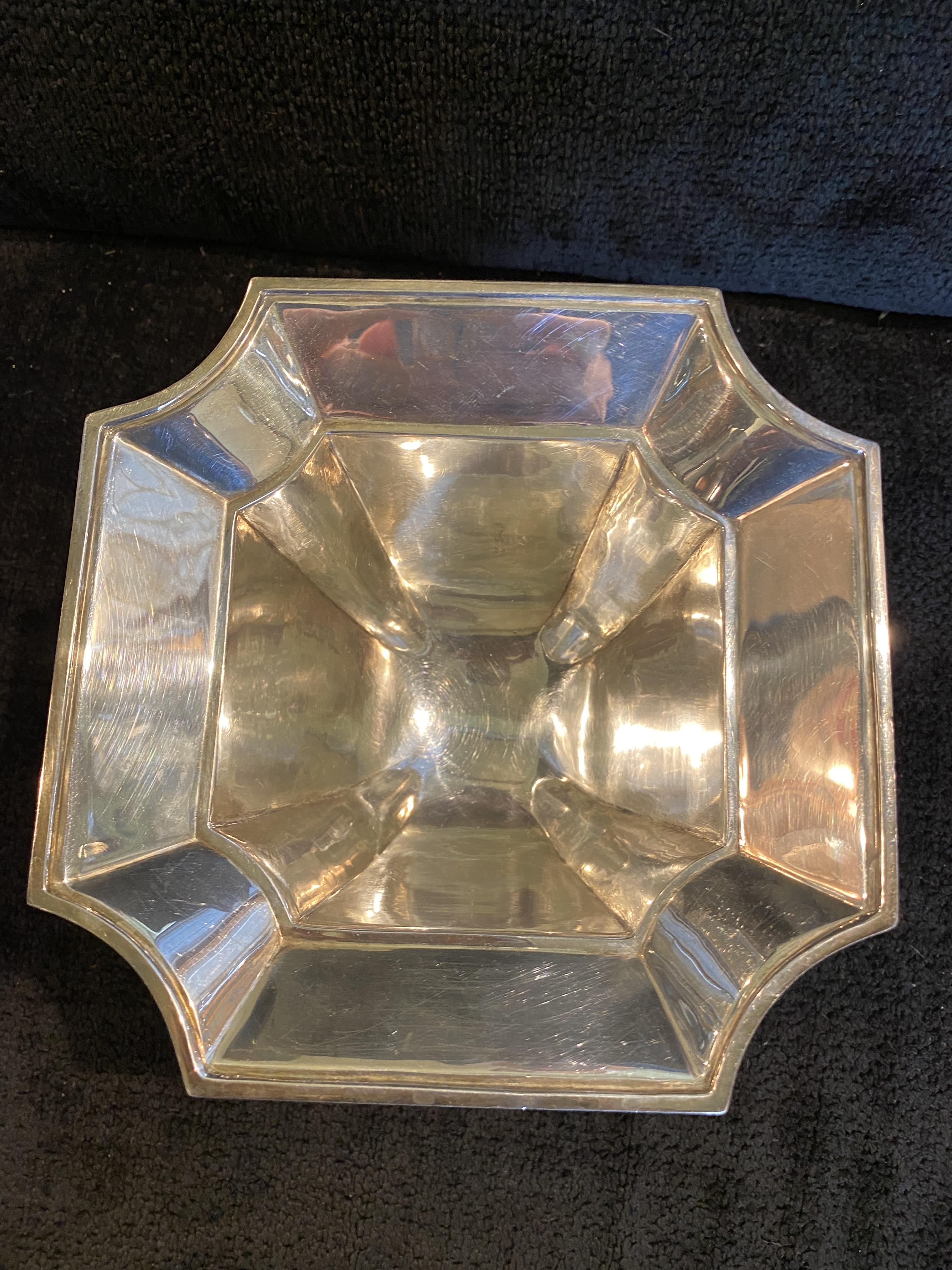 An Edward VII octagonal silver vase of flared form and a silver plated tazza - Image 2 of 14