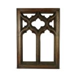A section of framed oak tracery