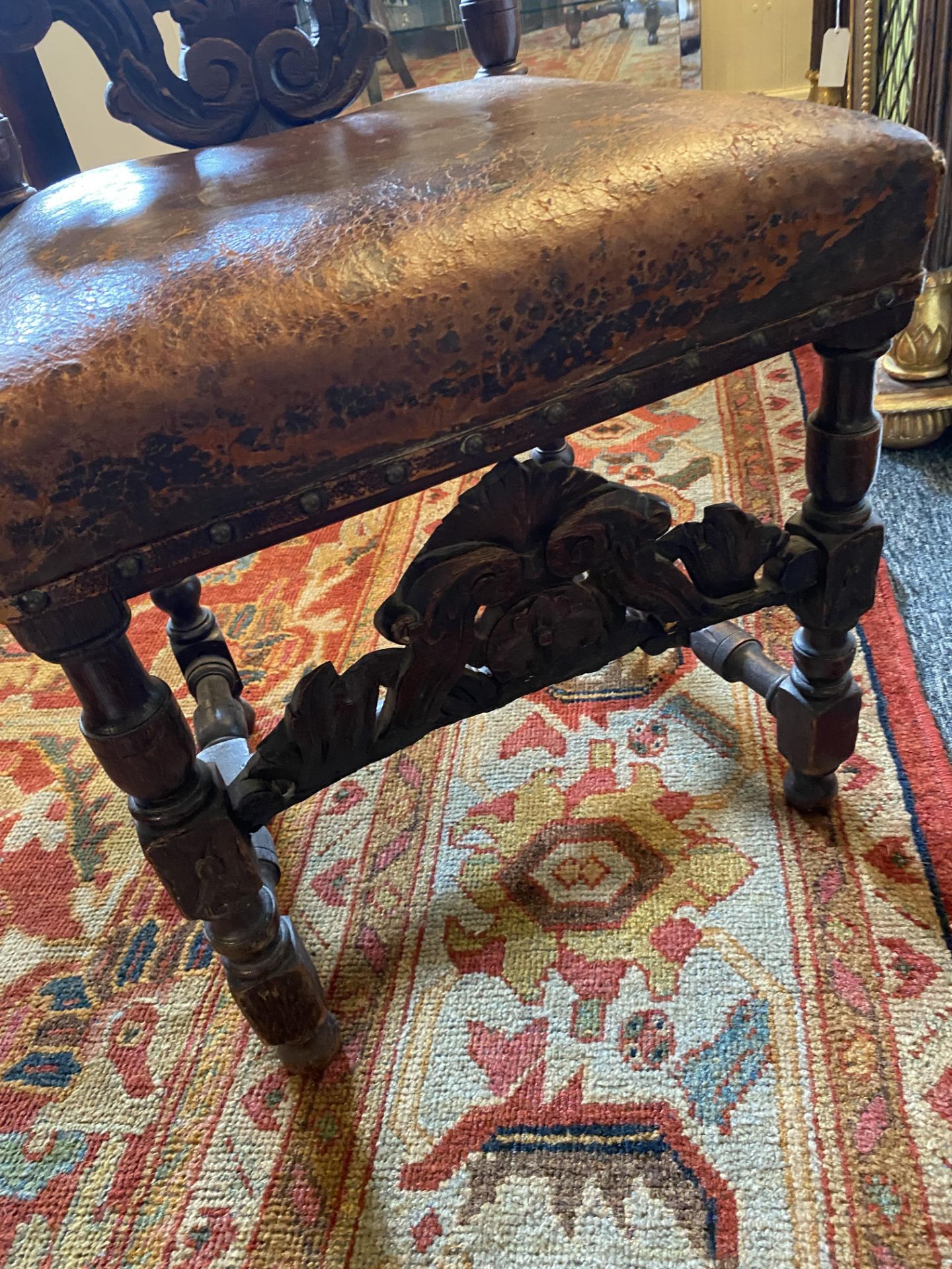 A pair of 19th century carved oak high back chairs in the Marot style - Image 7 of 16