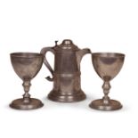 A 19th century pewter communion set