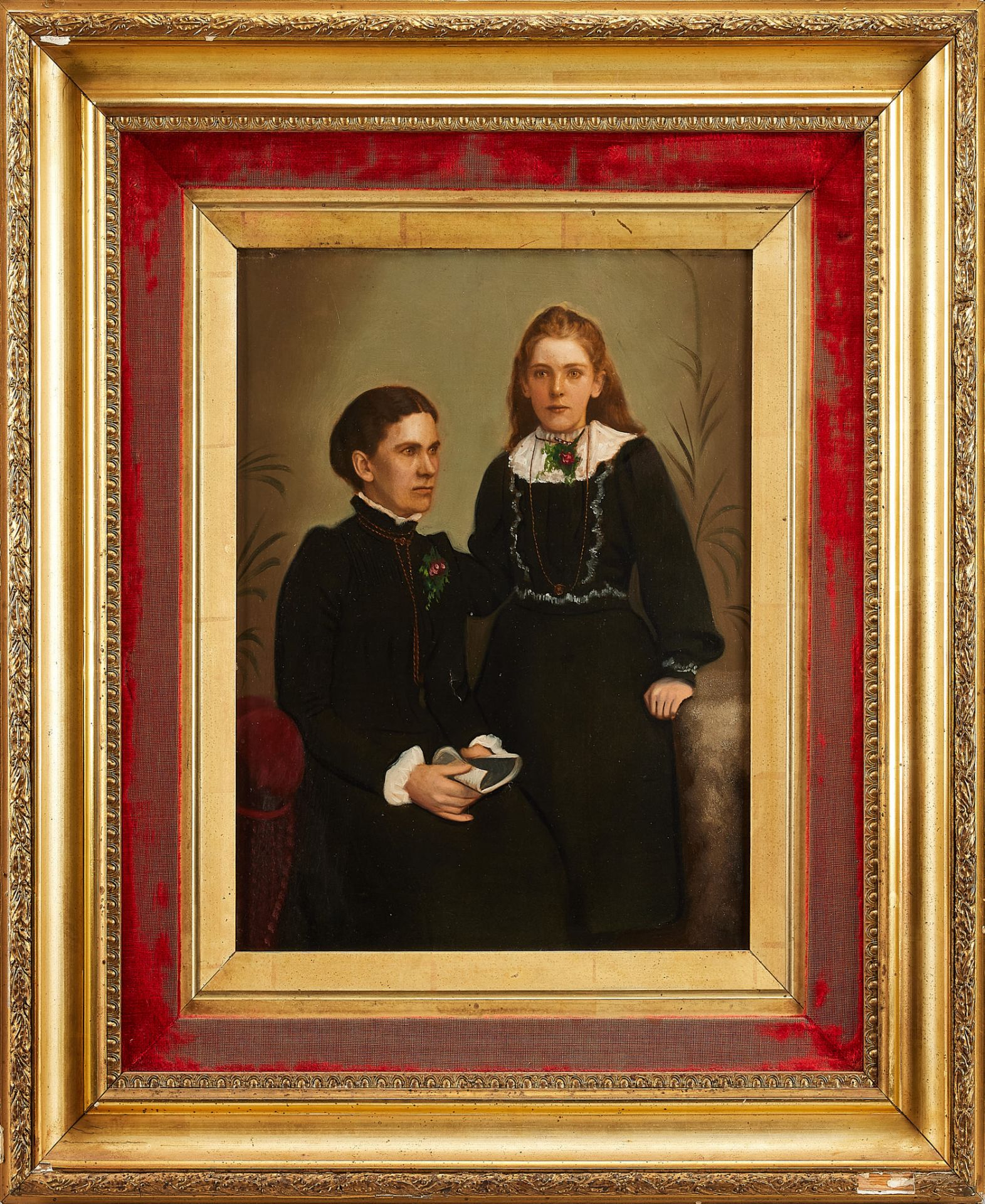 19th century Continental School, Portrait of two women